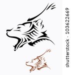 tribal grizzly bear tattoo  ... | Shutterstock .eps vector #103622669