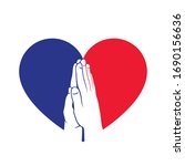 french flag in a heart shape... | Shutterstock .eps vector #1690156636