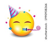 cute party emoji  happy face... | Shutterstock .eps vector #1990938266