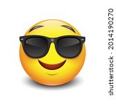 cute smiling emoticon wearing... | Shutterstock .eps vector #2014190270