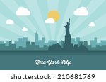 New York City Skyline   Vector...