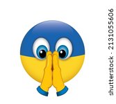 cute praying emoticon isolated... | Shutterstock .eps vector #2131055606