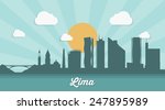 lima skyline   flat design  ... | Shutterstock .eps vector #247895989