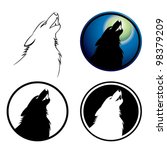 Howling Wolf Symbol   Vector...