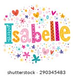 Isabelle girls name decorative lettering type design