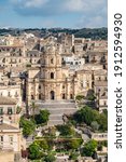 Small photo of Panorama of the ancient sicilian town, UNESCO world heritage site, Modica in the province of Ragusa in Sicily, south Italy