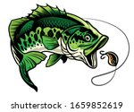 bass fish catching the fishing lure