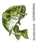 vector of largemouth bass fish  | Shutterstock .eps vector #1659853006