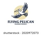 flying pelican elegent logo... | Shutterstock .eps vector #2020972073