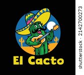 funny cartoon cactus mascot logo | Shutterstock .eps vector #2142700273