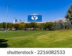 Small photo of Provo, UT - October 14, 2022: LaVell Edwards Stadium on the campus of Brigham Young University, BYU, in Provo, Utah