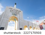Small photo of Los Angeles, CA - November 2022: Los Angeles Memorial Coliseum, home to USC football, Olympics and other events.