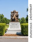 Small photo of Durham, NC - September 4, 2023: Statue of Washington Duke on the Duke University Campus