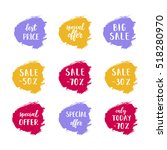 a set of sale cards vector... | Shutterstock .eps vector #518280970