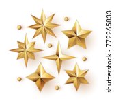 realistic golden stars vector... | Shutterstock .eps vector #772265833