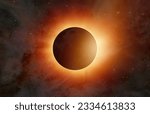 Small photo of Solar Eclipse "Elements of this image furnished by NASA "