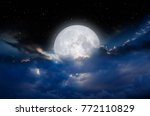 Night Sky With Full Moon In The ...