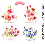 floral background  watercolor... | Shutterstock .eps vector #252062500