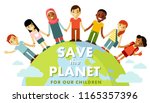 unity of planet earth kids... | Shutterstock .eps vector #1165357396