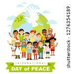 unity of kids and dove of peace ... | Shutterstock .eps vector #1276354189