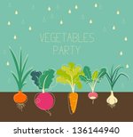 vintage garden banner with root ... | Shutterstock .eps vector #136144940