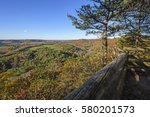 Overlook of the Countryside in Fall at Wildcat Mountain State Park in Wisconsin