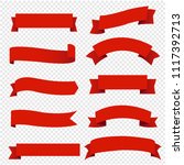 banner red ribbons set... | Shutterstock .eps vector #1117392713