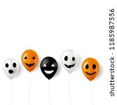 halloween balloons border white ... | Shutterstock .eps vector #1185987556