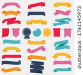 colorful ribbons and labels set ... | Shutterstock .eps vector #1761145973