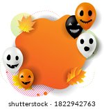 happy halloween banner with... | Shutterstock .eps vector #1822942763