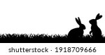easter border with rabbit and... | Shutterstock .eps vector #1918709666