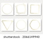 big set with golden frames and... | Shutterstock .eps vector #2066149940