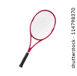 Red tennis racket isolated...