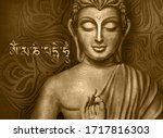 shining and glowing buddha in a ... | Shutterstock . vector #1717816303