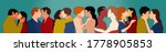 men and women kissing each... | Shutterstock . vector #1778905853