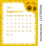 2013 Year Calendar  September...