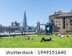 Small photo of London, UK: 29 March 2021: Waterside Gardens, Wapping, St Katharine's, London