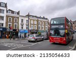 Small photo of London, UK - March 5 2022: Fulham Road and Fulham Broadway, West London