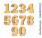 Gold 3d Numbers. Symbol Set....