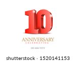 anniversary 10. gold 3d numbers.... | Shutterstock .eps vector #1520141153