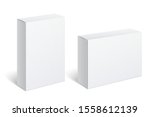 realistic white package box.... | Shutterstock .eps vector #1558612139