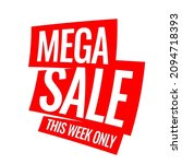 mega sale advertising banner.... | Shutterstock .eps vector #2094718393