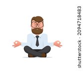 a man is meditating while... | Shutterstock .eps vector #2094718483