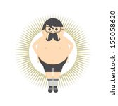 fat silly guy avatar | Shutterstock .eps vector #155058620