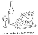 Hand Drawn  Vector Wine And...