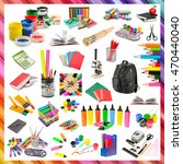 collection of stationery and... | Shutterstock . vector #470440040