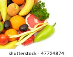 fruits and vegetables isolated... | Shutterstock . vector #47724874
