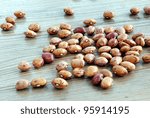 Pinto Beans On Table Wood
