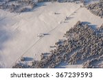 aerial view of the forest in winter time in Poland in Karkonosze mountains