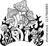 tattoo with poisonous mushrooms ... | Shutterstock .eps vector #2157860883